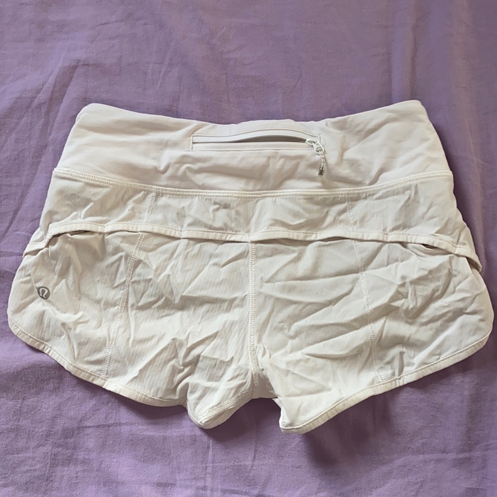 white lulu lemon shorts